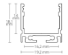 Picture of LED Profiil PN8 19,2x18,1x2000mm Riba max 16mm Alu Galaxy