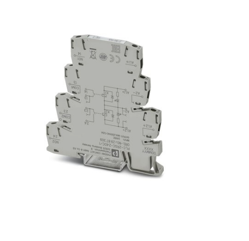 Picture of PLC-INTERFACE with two independent relays, consisting of PLC-BSC.../21, Phoenix