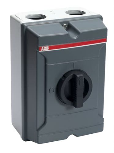 Picture of Turvalüliti alumiiniumkopruses, 3P, 58A AC23, 37kW, 400V, IP65, IP54 läbiviigud 2xM40+M16, ABB