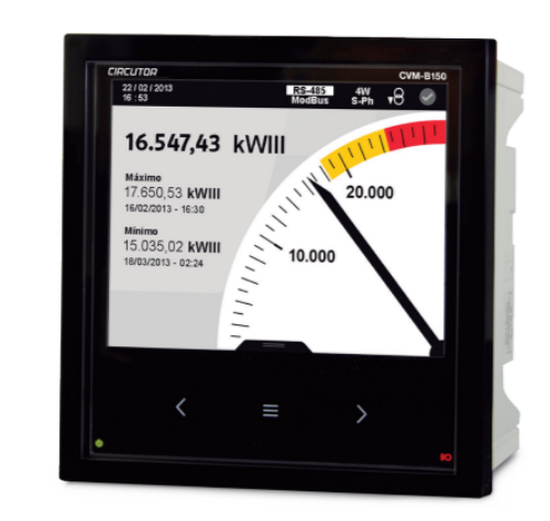 Picture of Võrguanalüsaator CVM-B150-ITF-RS485-I2-C2-T2, LCD, täpsus 0.2 3DI, 2DO, 2DO, IP40, 144x144, Circutor