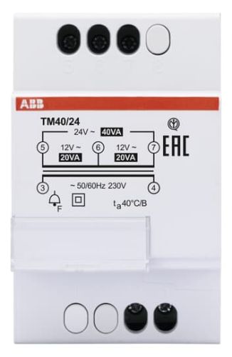 Picture of Moodultrafo Pri:230VAC Sec:12/24VAC, P:40VA, pidevalt, 3 moodulit, ABB