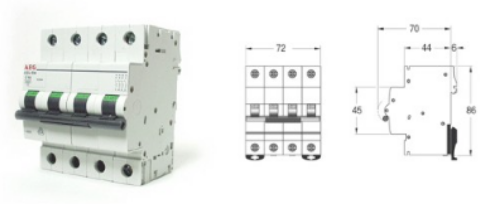 Picture of Moodulkaitselüliti E90S, 4P, 20A, C, 10kA, AEG