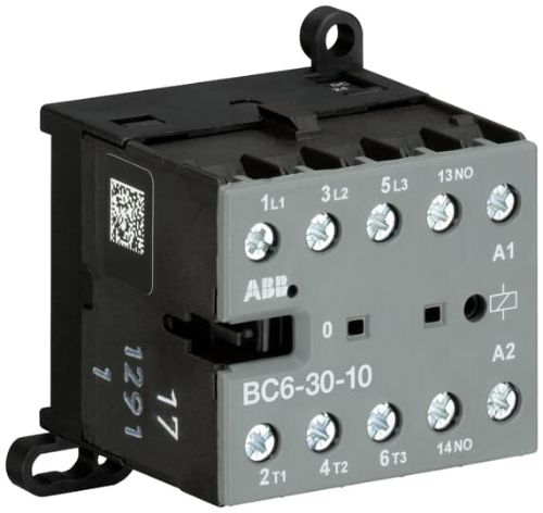 Picture of Minikontaktor BC6 3P, 9A, 4kW AC-3, 1NO, 24VDC, ABB