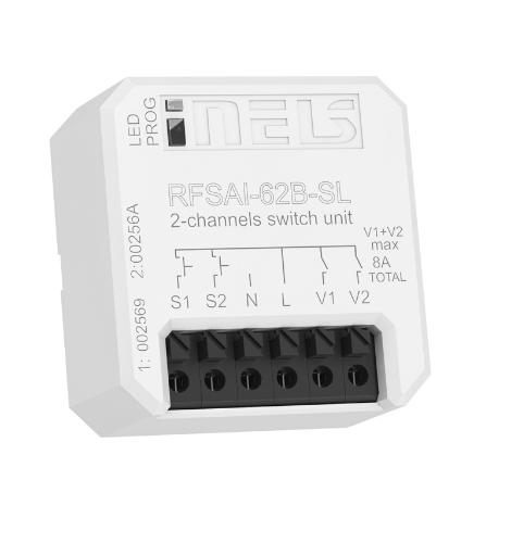 Picture of iNELS RF vastuvõtja/releemoodul (seadmetoosi), 6 funktsiooni, 2 NO, 230VAC, 2 kanalit, ELKO