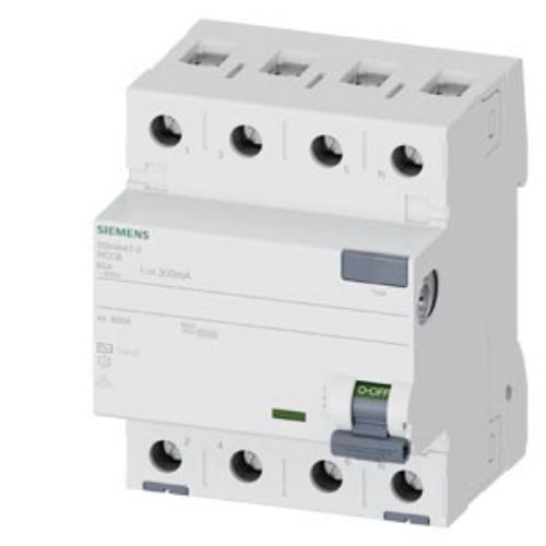 Picture of Rikkevoolukaitse 5SV, 4P, 80A, 300mA, AC, Siemens