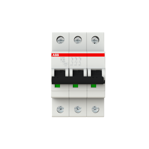 Picture of Moodulkaitselüliti S200 3P, 20A, B, 6kA, ABB