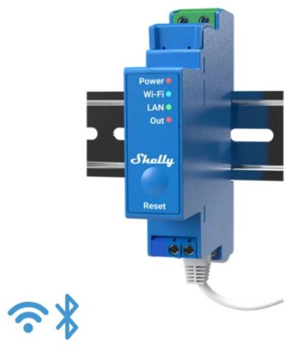 Picture of Wi-Fi 2.4 GHz, LAN, BT, 1x16A relee Din-liistule  Shelly