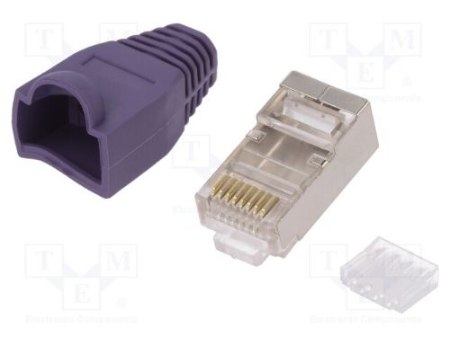 Picture of Modulaarpistik RJ45 CAT6e varjestatud(ei sobi paksu isol. kaablile, ainult 10ne kaupa)