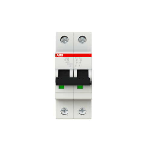 Picture of Moodulkaitselüliti S200 2P, 20A, C, 6kA, ABB