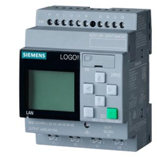 Picture of Minikontroller LOGO8 24CE V8.4, 24VDC, displei, 8DI (4AI 0-10V), 4DO (transistor), Ethernet, Siemens