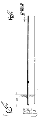 Picture of Koonusmast NCM 10m 76 76/160/3/9100 , kaasa poldid 8 tk. konsoolile + (2 x (M6X10 + seib M6 tarvikut