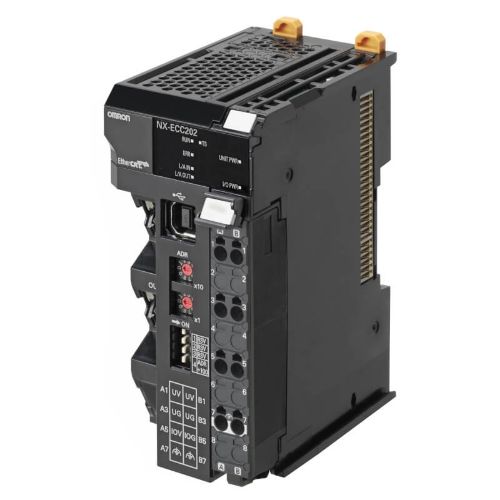 Picture of NX Remote I/O EtherCat Coupler, 2xRJ45, max 63 I/O, max I/O vool 10A, push-in, lõpuplaadiga