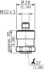 Picture of Rõhuandur PBT, 0-250bar, välj: 4-20mA, G1/4", täpsus 1%, pistik M12 4-pin, SICK