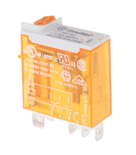 Picture of Minirelee 46.61, 1CO, 16A, 230VAC (5mA), LED+TEST+ meh.ind., pesa 97 seeria, Finder