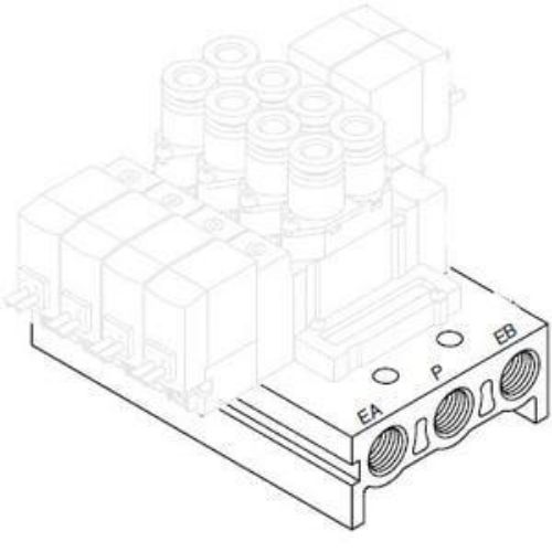 Picture of SS5Y5-20-02-00F-Q manifold base, SMC