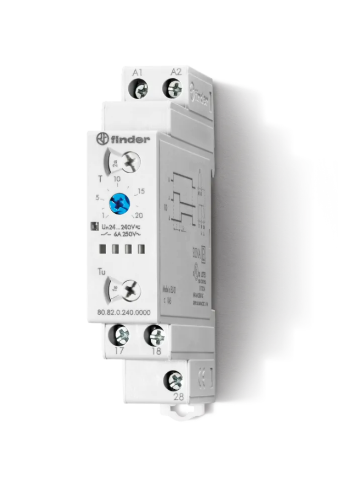 Picture of Moodulaegrelee 80.82, Täht-kolmnurk, 2NO, 0.1s-20min, 24-230VAC/DC, Finder