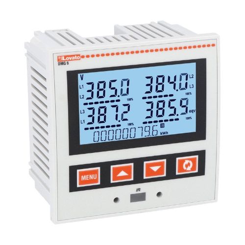 Picture of Võrguanalüsaator DMG610, LCD, RS485 Modbus-RTU, täpsus 0.5, laiendatav max. 1 moodulit, IP54, Lovato