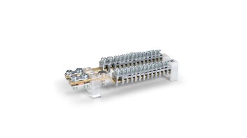 Picture of N/PE-latt Cu, N 1x16mm²+12x6mm², PE 2x16mm²+12x6mm², lühistatav, ka kiudjuhtmele, 500V 82A, Ensto