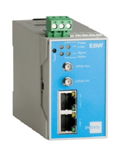 Picture of EBW 4G router 2xRJ45 10/100 BT LAN 4G/LTE 3G/UMTS/HSPA 2G/GPRS/EDGE VPN NAT firewall 24VDC