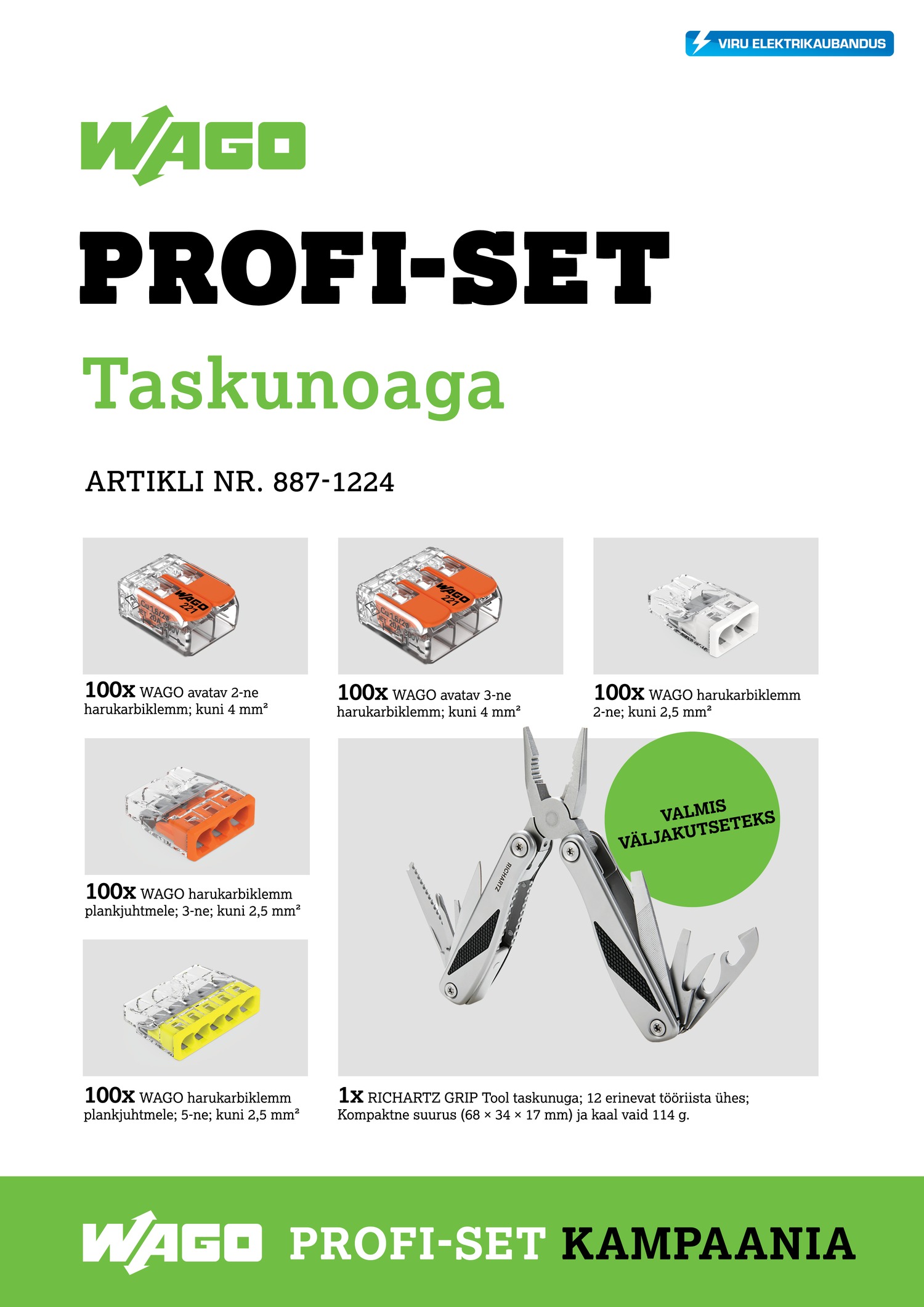 WAGO PROFI-SET Taskunoaga